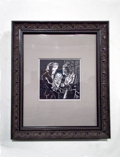 デジタルで描いた原画を出力して額装